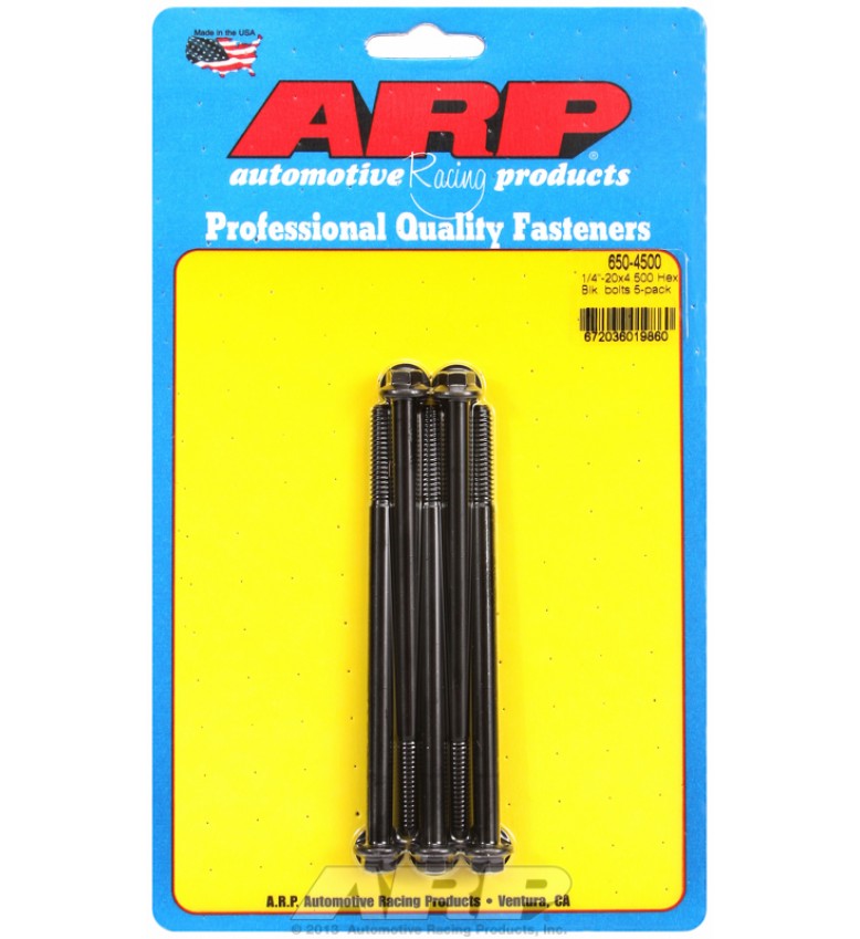 ARP Hardware - 1/4-20 X 4.500 hex black oxide bolts
