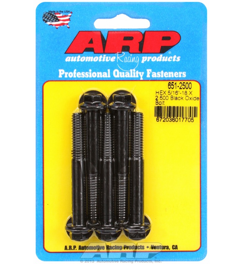 ARP Hardware - 5/16-18 X 2.500 hex black oxide bolts
