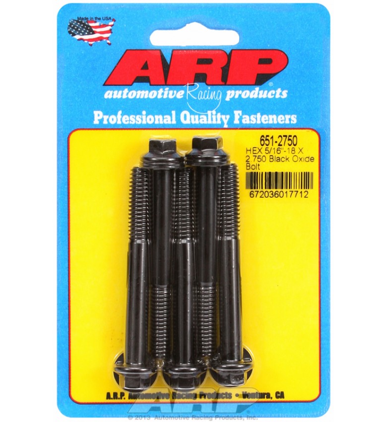 ARP Hardware - 5/16-18 X 2.750 hex black oxide bolts