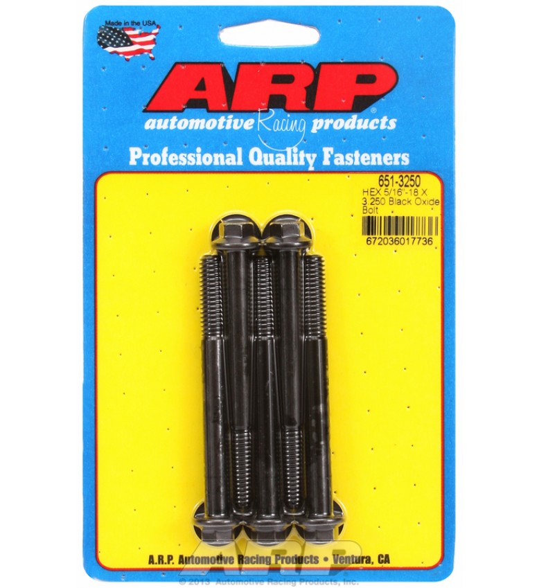 ARP Hardware - 5/16-18 X 3.250 hex black oxide bolts