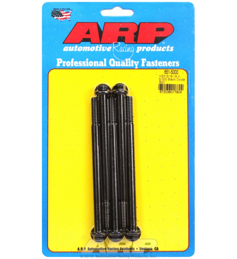 ARP Hardware - 5/16-18 X 5.000 hex black oxide bolts