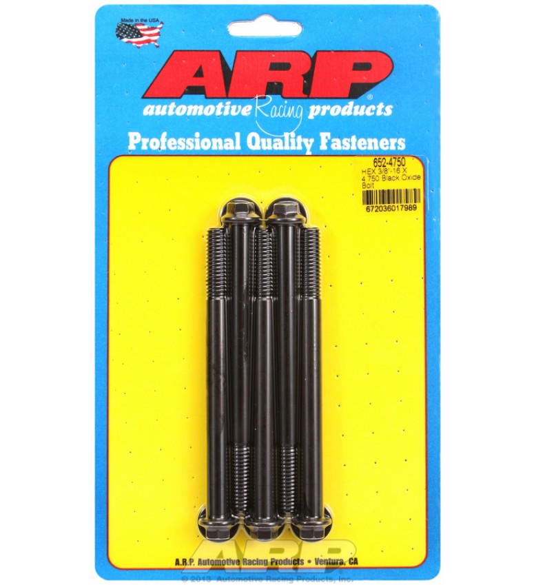 ARP Hardware - 3/8-16 X 4.750 hex black oxide bolts