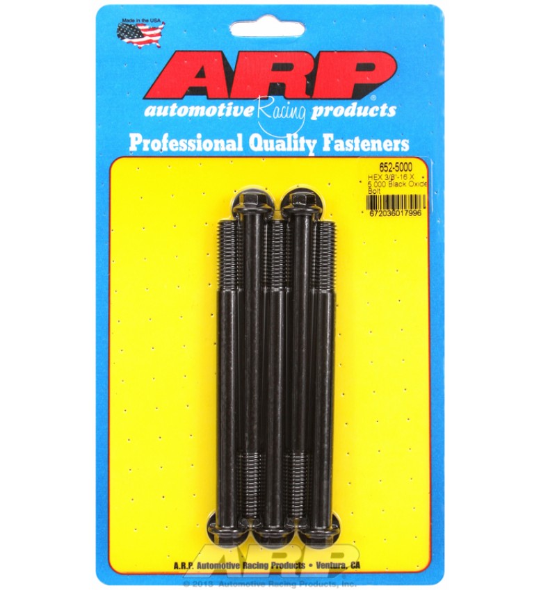 ARP Hardware - 3/8-16 X 5.000 hex black oxide bolts