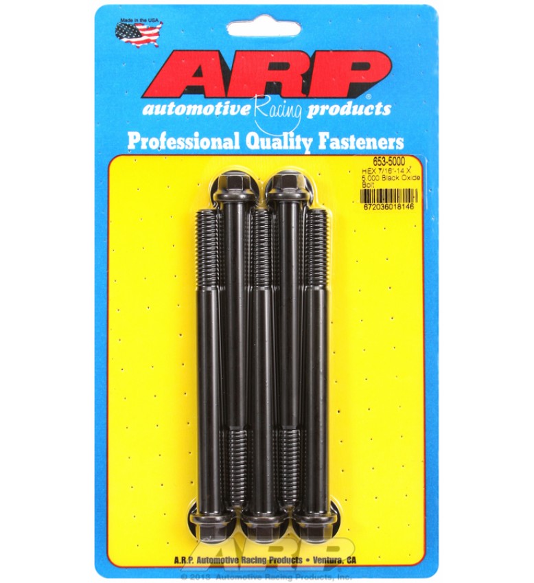 ARP Hardware - 7/16-14 X 5.000 hex black oxide bolts