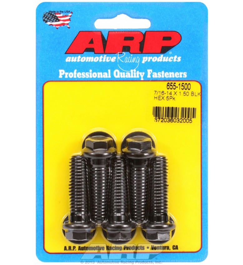 ARP Hardware - 7/16-14 X 1.500 hex 1/2 wrenching black oxide bolts