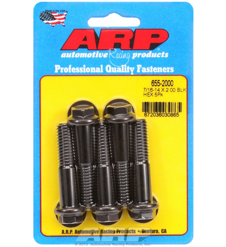 ARP Hardware - 7/16-14 X 2.000 hex 1/2 wrenching black oxide bolts