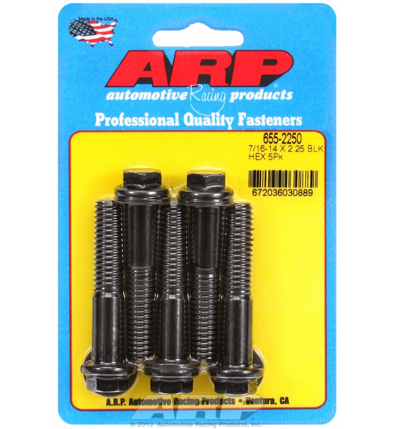 ARP Hardware - 7/16-14 X 2.250 hex 1/2 wrenching black oxide bolts