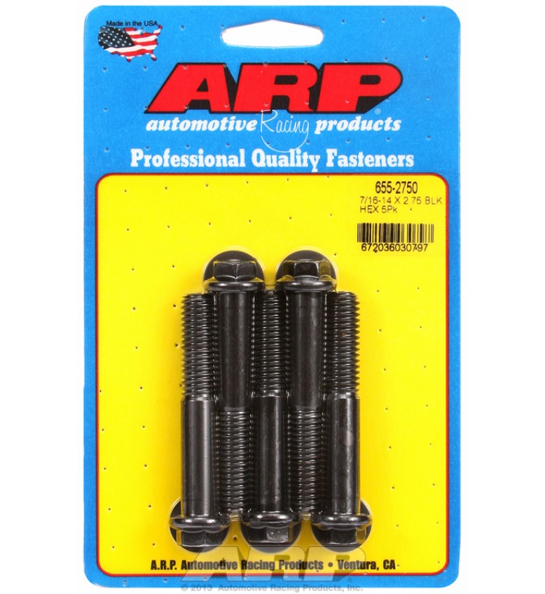 ARP Hardware - 7/16-14 X 2.750 hex 1/2 wrenching black oxide bolts