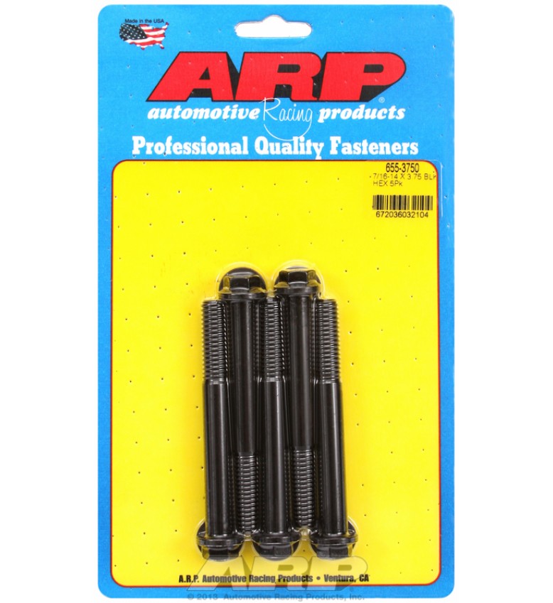 ARP Hardware - 7/16-14 X 3.750 hex 1/2 wrenching black oxide bolts