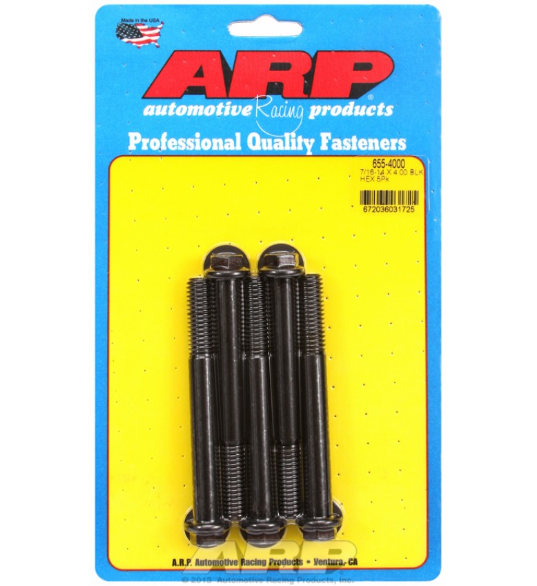 ARP Hardware - 7/16-14 X 4.000 hex 1/2 wrenching black oxide bolts