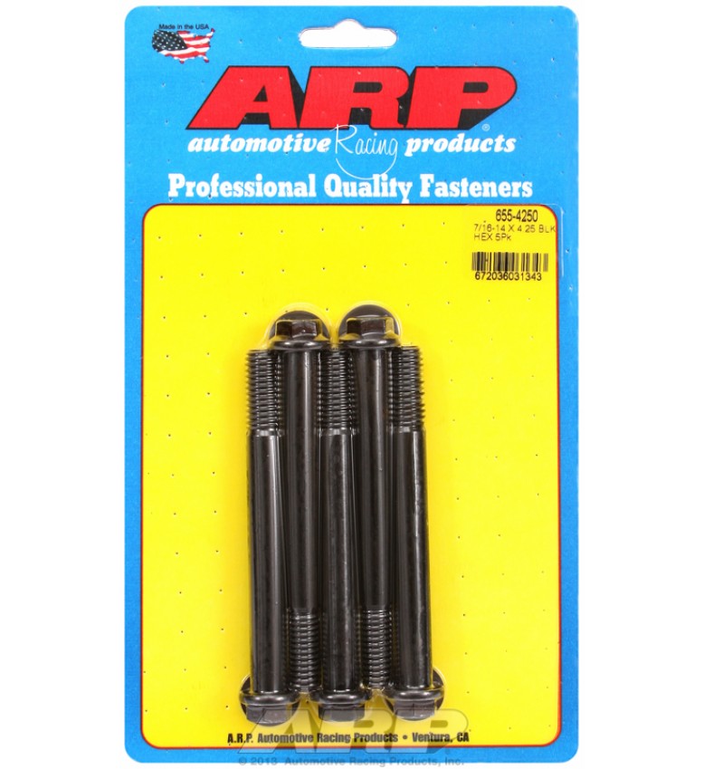 ARP Hardware - 7/16-14 X 4.250 hex 1/2 wrenching black oxide bolts