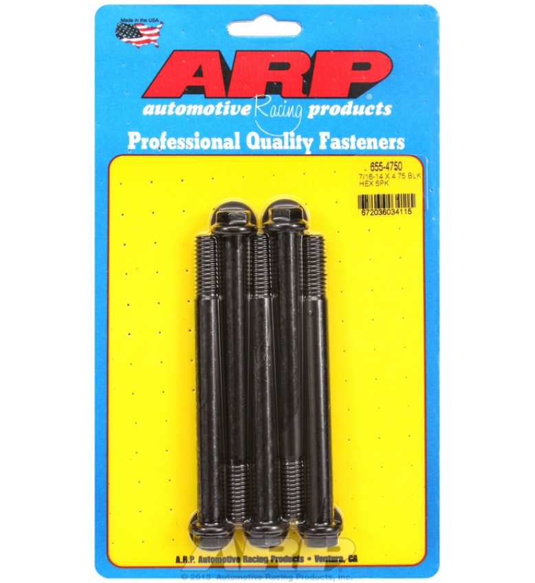 ARP Hardware - 7/16-14 X 4.750 hex 1/2 wrenching black oxide bolts