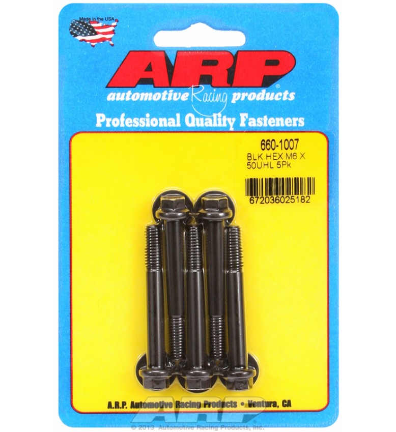 ARP Hardware - M6 x 1.00 x 50 hex black oxide bolts