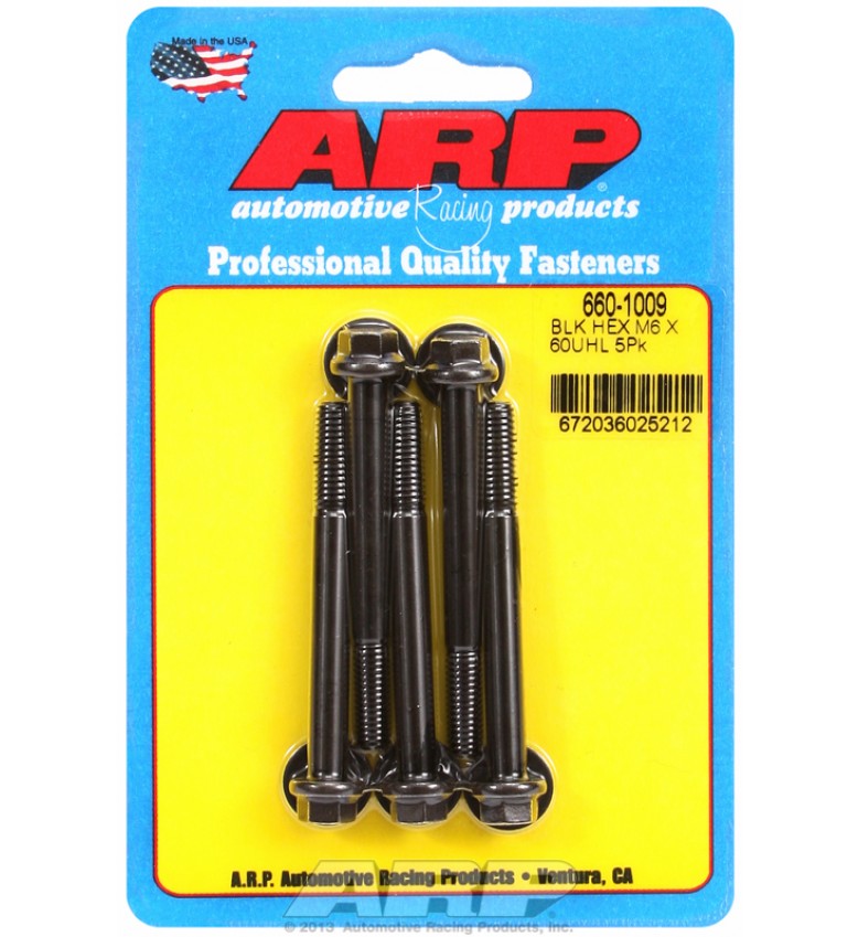ARP Hardware - M6 x 1.00 x 60  hex black oxide bolts