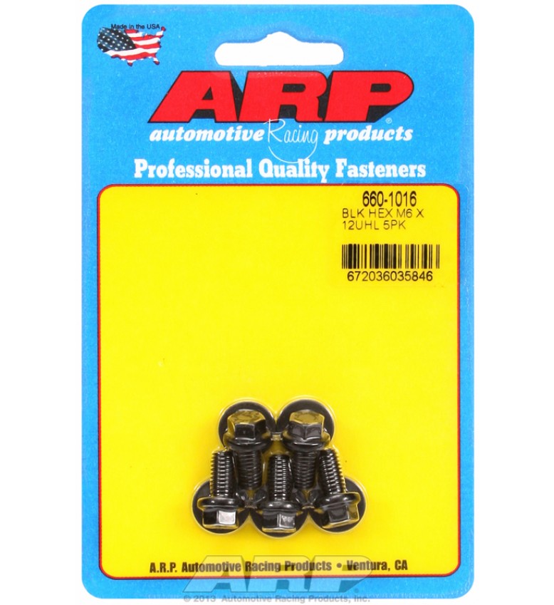 ARP Hardware - M6 x 1.00 x 12  hex black oxide bolts