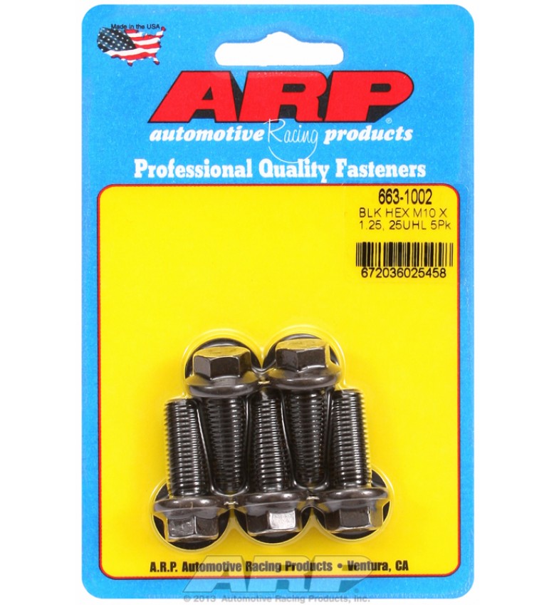 ARP Hardware - M10 x 1.25 x 25 hex black oxide bolts