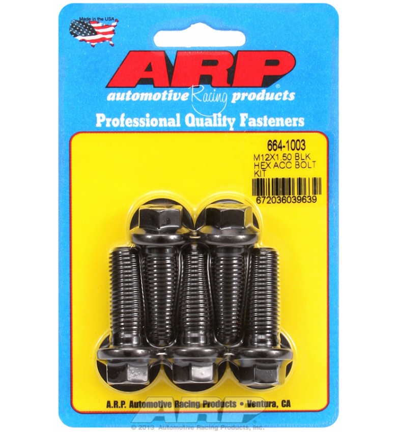 ARP Hardware - M12 x 1.50 x 35 hex black oxide bolts