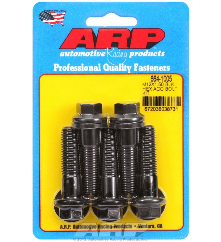 ARP Hardware - M12 x 1.50 x 45 hex black oxide bolts