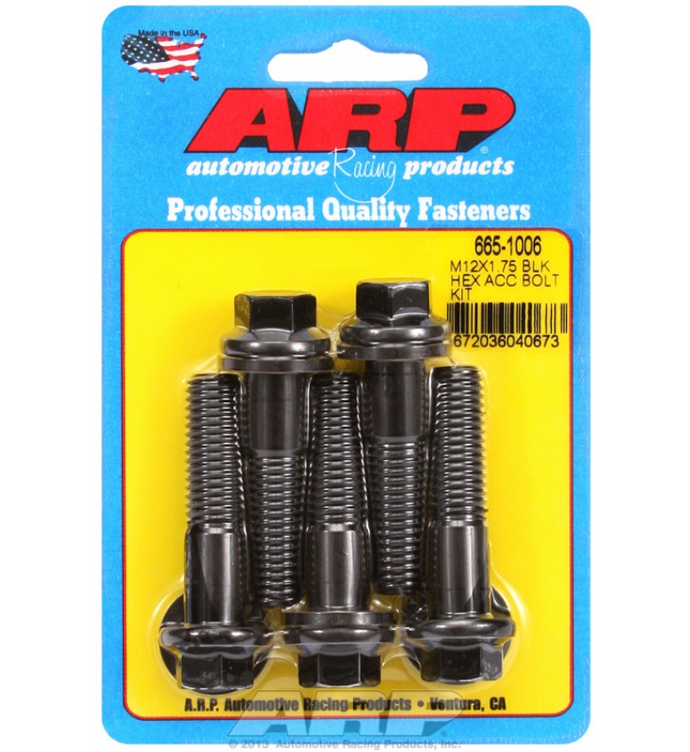 ARP Hardware - M12 x 1.75 x 50 hex black oxide bolts