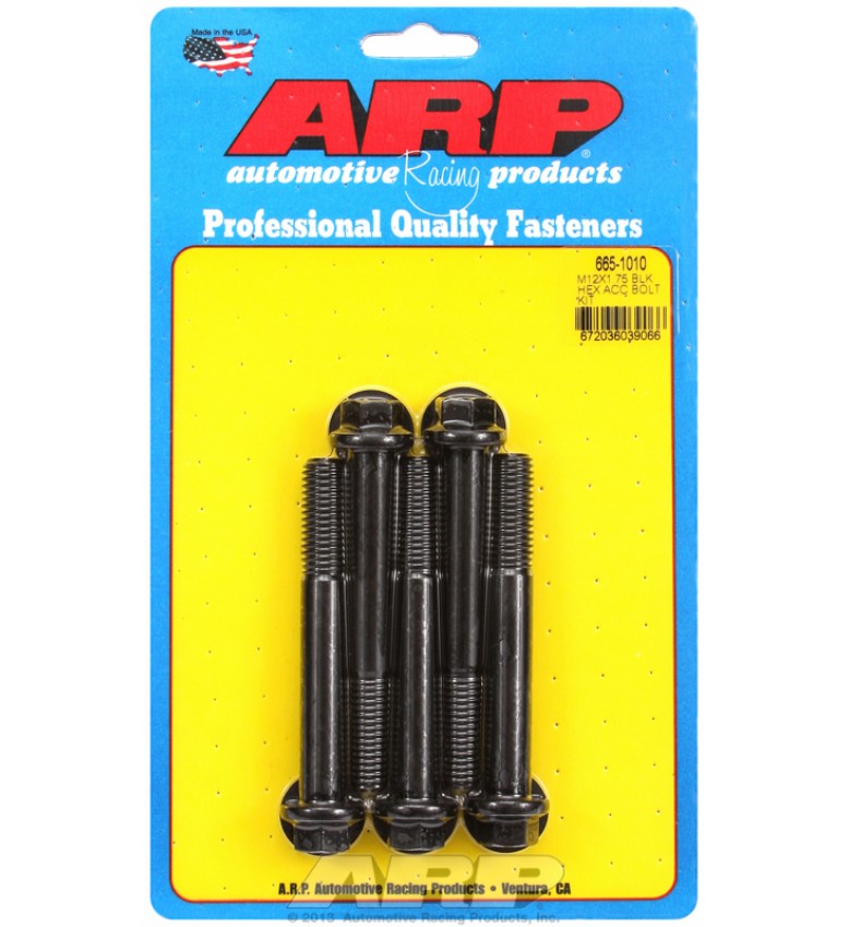 ARP Hardware - M12 x 1.75 x 90 hex black oxide bolts