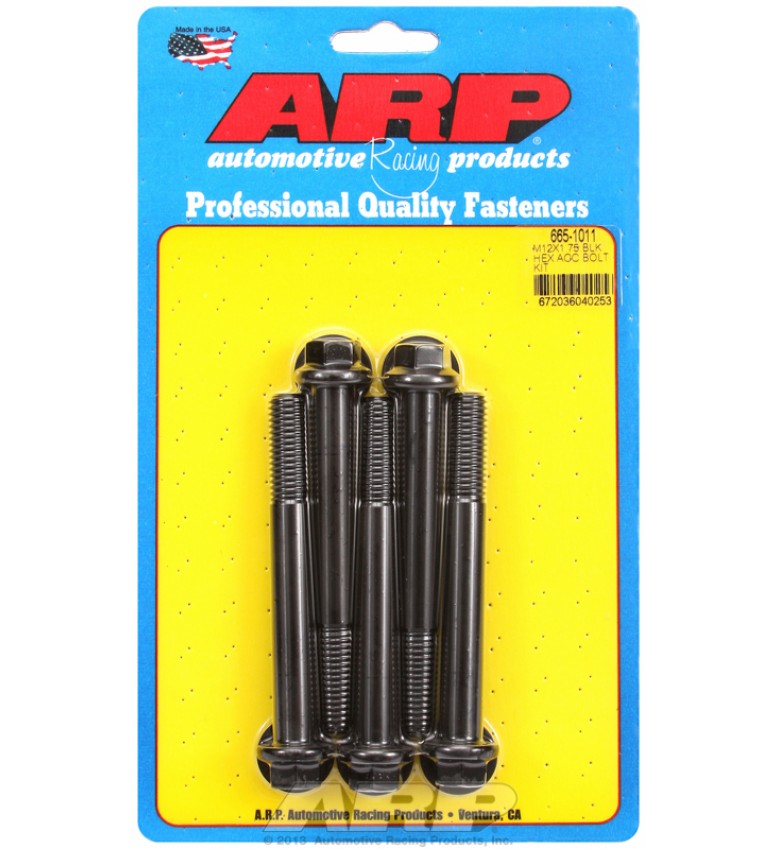 ARP Hardware - M12 x 1.75 x 100 hex black oxide bolts
