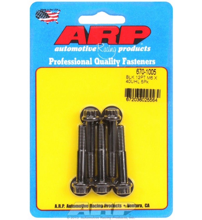 ARP Hardware - M6 x 1.00 x 40 12pt black oxide bolts