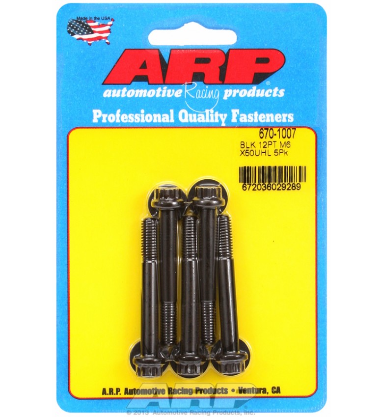 ARP Hardware - M6 x 1.00 x 50 12pt black oxide bolts