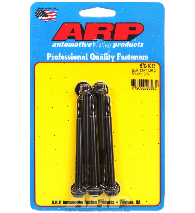 ARP Hardware - M6 x 1.00 x 80 12pt black oxide bolts