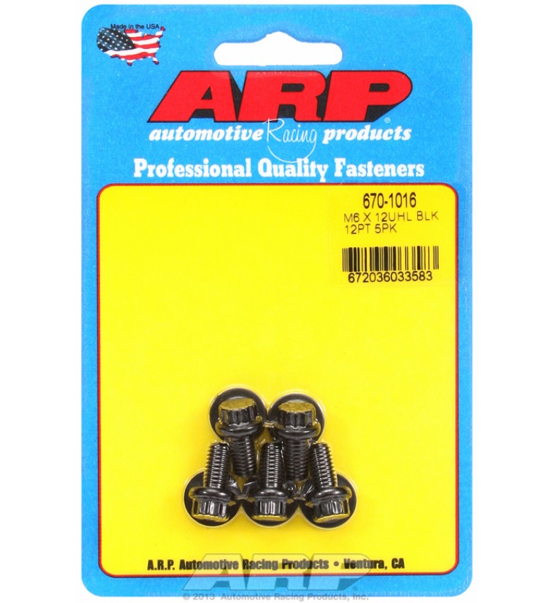 ARP Hardware - M6 x 1.00 x 12  12pt black oxide bolts