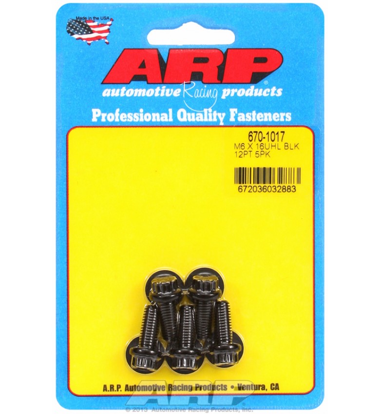 ARP Hardware - M6 x 1.00 x 16 12pt black oxide bolts