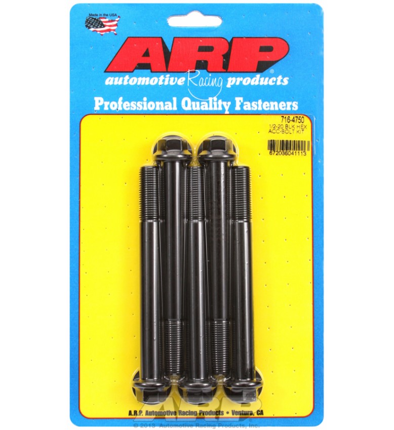 ARP Hardware - 1/2-20 x 4.750 hex black oxide bolts