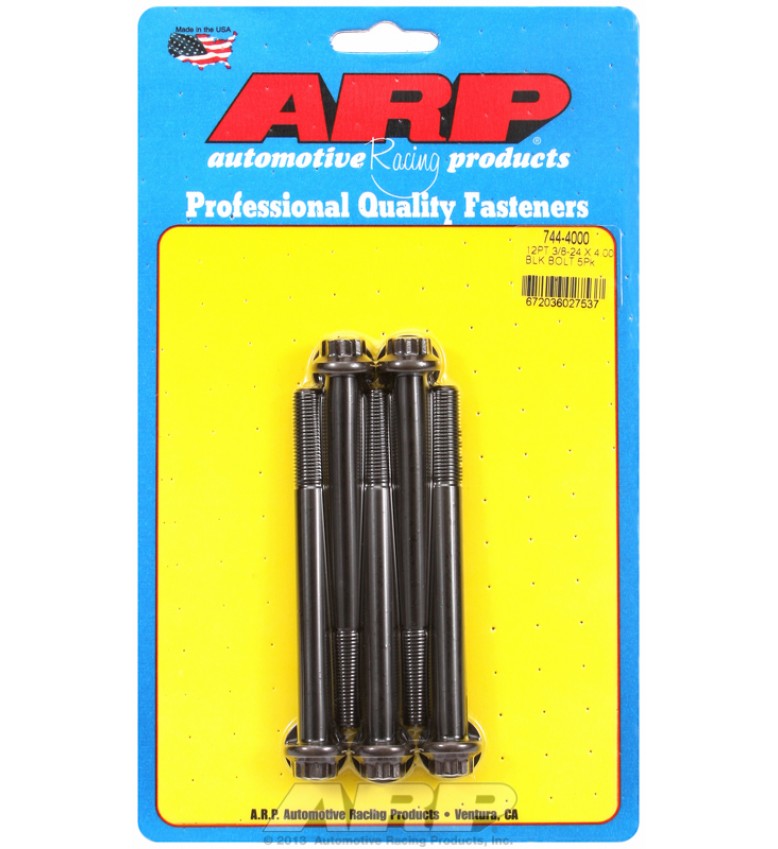 ARP Hardware - 3/8-24 x 4.000 12pt 7/16 wrenching black oxide bolts