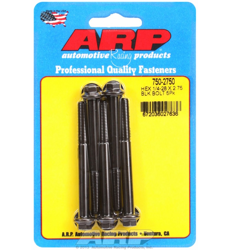 ARP Hardware - 1/4-28 x 2.750 hex black oxide bolts