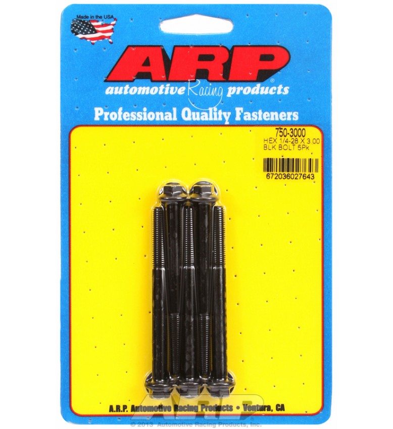 ARP Hardware - 1/4-28 x 3.000 hex black oxide bolts