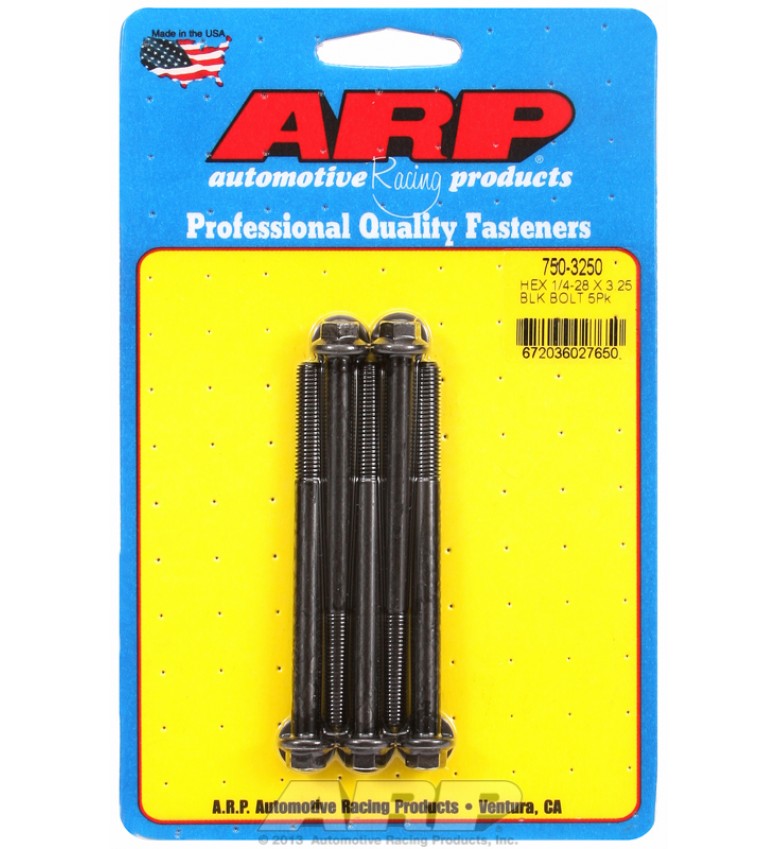 ARP Hardware - 1/4-28 x 3.250 hex black oxide bolts