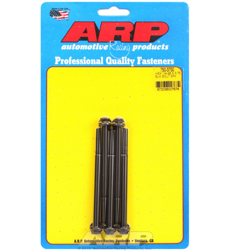ARP Hardware - 1/4-28 x 3.750 hex black oxide bolts