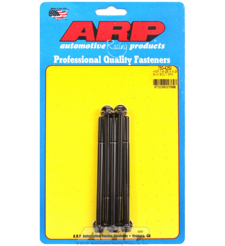 ARP Hardware - 1/4-28 x 4.250 hex black oxide bolts