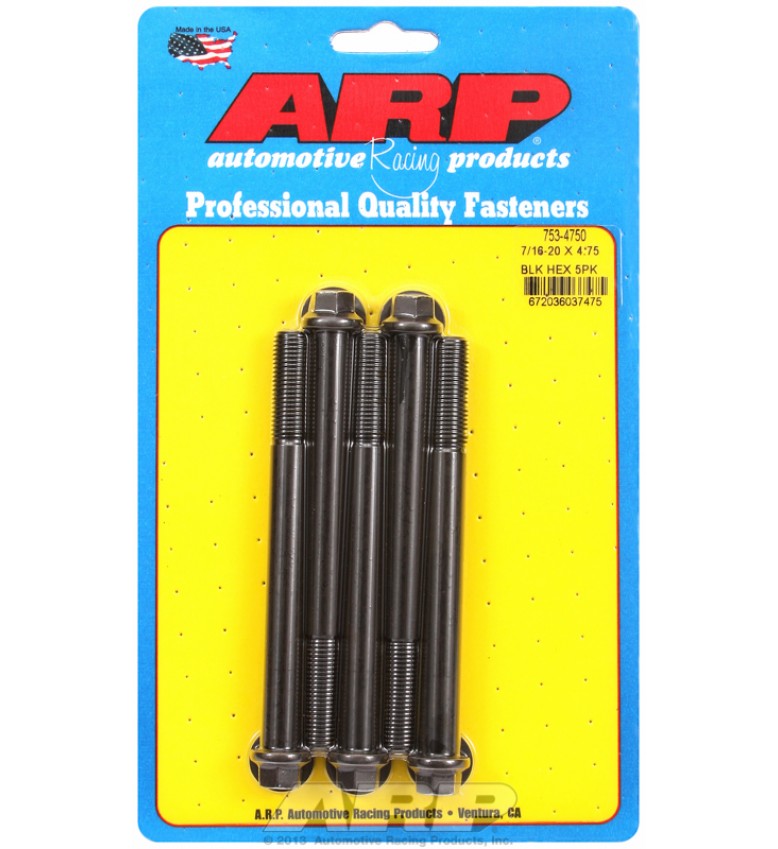 ARP Hardware - 7/16-20 x 4.750 hex black oxide bolts