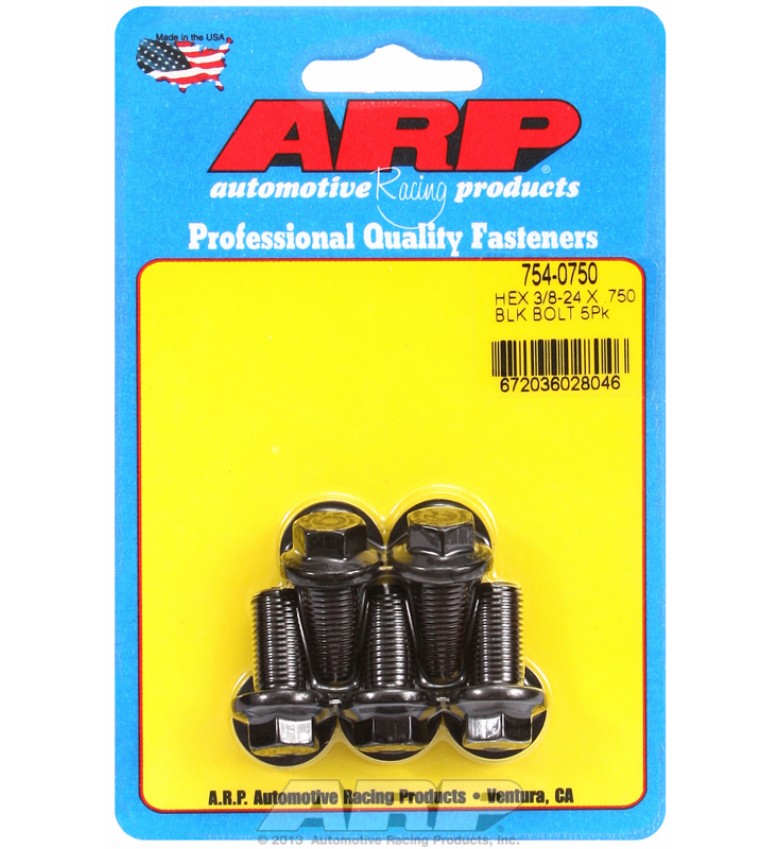 ARP Hardware - 3/8-24 x .750 hex 7/16 wrenching black oxide bolts