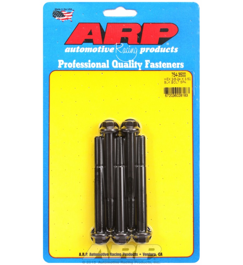 ARP Hardware - 3/8-24 x 3.500 hex 7/16 wrenching black oxide bolts