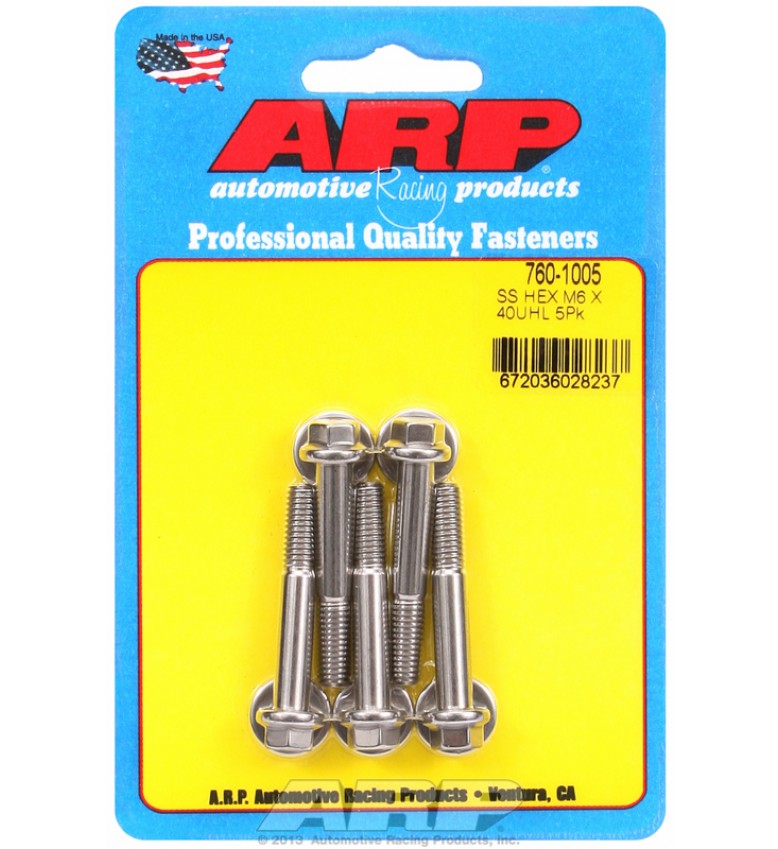 ARP Hardware - M6 x 1.00 x 40 hex SS bolts