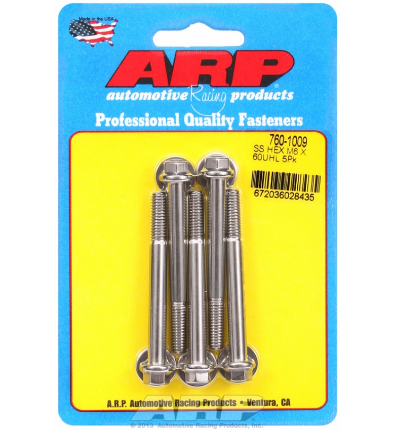 ARP Hardware - M6 x 1.00 x 60  hex SS bolts