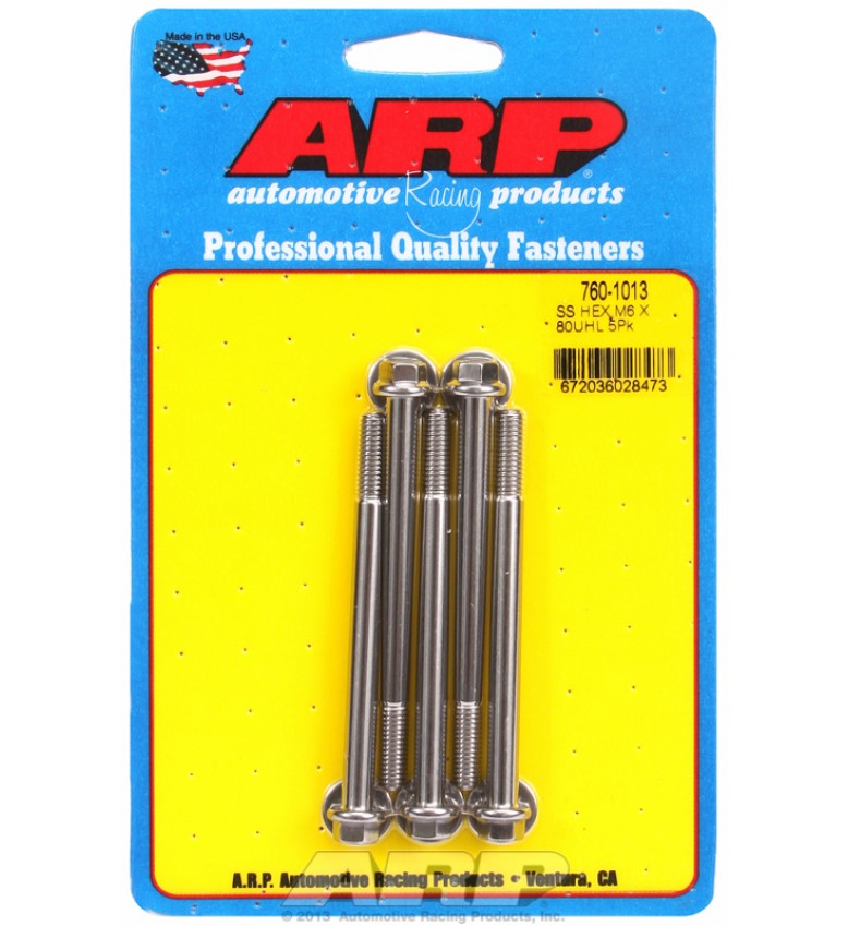 ARP Hardware - M6 x 1.00 x 80 hex SS bolts