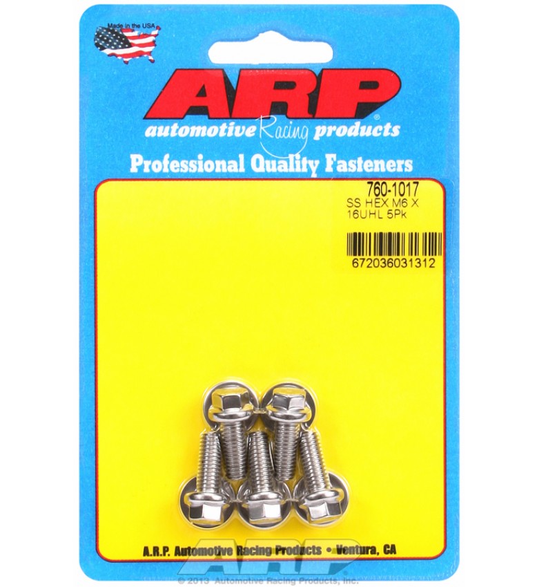 ARP Hardware - M6 x 1.00 x 16 hex SS bolts