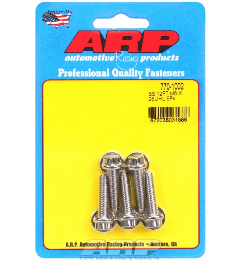 ARP Hardware - M6 x 1.00 x 25 12pt SS bolts