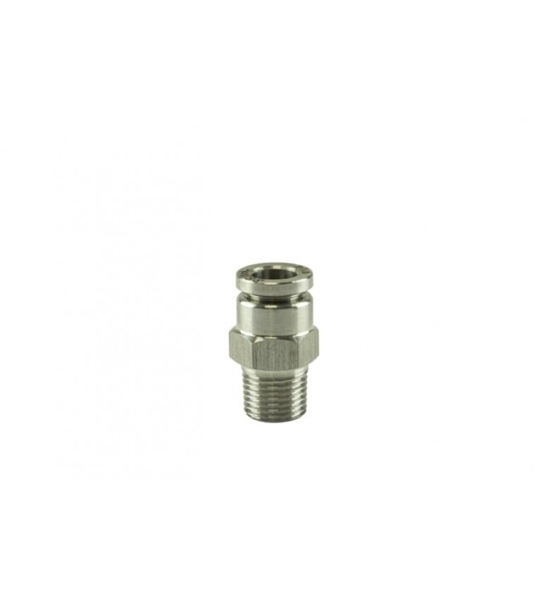 1/8" NPT to Straight 1/4" pushloc stainless steel