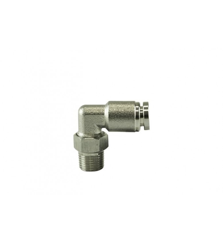 1/8" NPT to 90 Degree 1/4" pushloc stainless steel