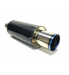 [Universal] HKS Universal Carbon-Ti Muffler Universal Carbon Ti Muffler; Includes Stainless Steel Mounting Bracket