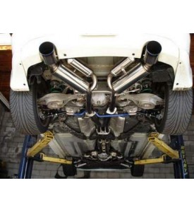 [Infiniti G35(2003-2006)] HKS Hi-Power Exhaust Hi-Power Exhaust; Full Dual Polished SUS304 Stainless Steel Piping w/Dual Titanium Tips (Adjustable Length); Includes H Pipe