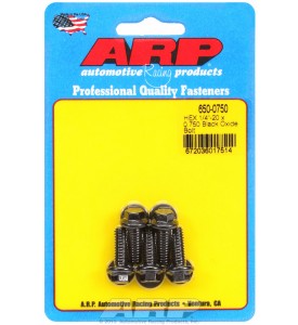 ARP Hardware - 1/4-20 x 0.750 hex black oxide bolts